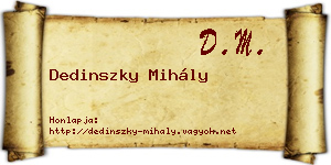 Dedinszky Mihály névjegykártya