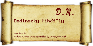 Dedinszky Mihály névjegykártya